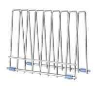 mivceklw Stainless Steel Drying Rack for Bags, Reusable Storage Bag Drying Rack, Space Saving Drying Rack, Multi Purpose Kitchen Storage 8.27x3.5x7 for Bags, Forks, Spatulas (Silver, Black)