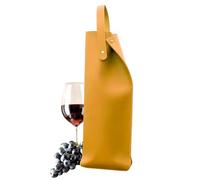 mivceklw Wine Tote Bag - Reusable Liquor Bags,Single Bottle Wine Tote Carrier Leather Champagne Bag with Handles for Tasting Party Wedding