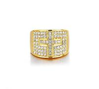 MIVEIVIA ICED OUT 3D Smooth Rectangle Cross Ring Wedding Rings for Men Cross Round ring Religion's ring Radiant Rings for Women Bling Iced Out Jewelry Bling Rings for men rings for Christian Heavy