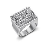 MIVEIVIA ICED OUT Ring for men Wedding Rings for Men Thirteen Apostles ring The Last Supper Religion ring Radiant Rings for Women Bling Iced Out Jewelry Christian Ring Club ring Heavy Metal ring