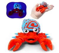 Mivi Collection Articulated Glow in The Dark Hermit Crab - Mystical Red and Blue Articulated Figurine, for Sea Creature Enthusiasts, Unique Shelf Displays, and Bioluminescent Decor Seekers