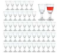 MIVIDE 48 Pack 10 ml Mini Shot Glasses Set, 0.338oz Small Wine Glasses, Clear mini Wine Glass with Base for Tequila, Whiskey, Spirits
