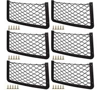 MIVIDE 6 Pack 36x18CM Storage Nets for Campervans, Cargo Nets for Van, Elastic Mesh Car Storage Net, Campervan Storage Net, Trunk Car Storage Solutions Accessories for Phone Storage