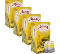 Mivita Black Tea, pack of 4, total of 100 tea bags (25 each unit) - Ideal for breakfast, morning start, or early afternoon energy boost, naturally calorie-free (0 kcal)