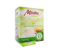 Mivita Stevia Sweetener 250 Sticks - zero calories sugar alternative, crunchy texture, lactose-free, gluten-free, zero glycemic index