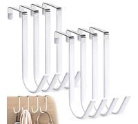 MIVITOOM 8 Pack Over The Door Hook Hanger, Metal Hooks with Soft Rubber Prevent Scratches,Wreath Hanger for Hanging Front Door, Bathroom, Bedroom(Fits Widths Up to 3.7cm)