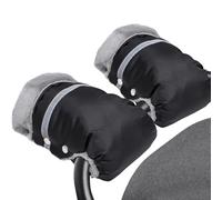 MIVITOOM Handmuffs, Baby Carriage Fleece Hand Gloves Stroller Pram Hand Muff Waterproof and Windproof Anti-Freeze Fleece Lined Gloves Warmer Extra Thick for Pushchair Trailer Buggy, Black