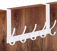 MIVITOOM Over Door Hanger with 5 Hooks,Heavy Duty Hooks for Coat, Towel, Keys and Bag Storage (White), 11CM-WHITE-5HOOKS