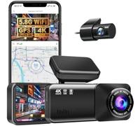 Mivo Dashcam Pro Original - Dash Cam Front 4K Rear 1080P, Super Night Vision, 64G Card, Wifi, WDR, 170° Wide Angle, App Control