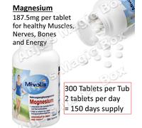MIVOLIS Magnesium Tablets 300 Tablets 187.5mg muscles nerves energy cramp