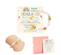MIVORA School Gift Girls Wristbands 2025, School Child First Day at School Bracelets First Day of School Gift, School Cone Filling, with Greeting Card Gift Box