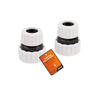 Mivos 2 x Hose Coupling 1/2 Inch to 3/4 Inch - Hose Reducer - Made from 90% Recycled Plastic - Connector 1/2 Inch (13 mm) by 3/4 Inch (19 mm) - Made in the EU