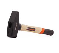 Mivos 2000g Engineer's Hammer with Forged Steel Head and Wooden Handle - 2000g Head Weight - DIN 1041 Compliant