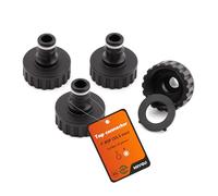 Mivos 4 x Tap Connector for Taps with 1 Inch BSP (33.3 mm) Male Thread - Tap Adapter with Quick Coupling for Garden Hose - Made from 90% Recycled Plastic