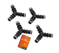 MIVOS 4 x Y-piece hose connector for connecting water hoses - Y connector for hose branch - hose distributor for garden hose - made from 90% recycled plastic