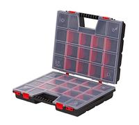 Mivos Double-Sided Assortment Box 20 Inches with Adjustable Compartments / 2 Sided Sorting Box / Storage Box 490 x 390 x 130 mm / Sturdy Tool Box for Workshop