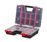 Mivos Double-Sided Assortment Box 390 x 290 x 130 mm with 30 Adjustable Compartments - 2 Sided Sorting Box Small Parts - Accessory Box - Sturdy Tool Box for Workshop - Made in EU