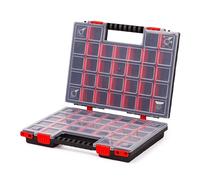 Mivos Double-Sided Assortment Box 399 x 303 x 100 mm - 2-Sided Sorting With 64 Adjustable Compartments - Screw and Accessory Storage - Sturdy Tool Box for Workshop - Made in EU