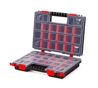 Mivos Double Sided Storage Box - 344 x 249 x 100 mm, 40 Adjustable Compartments for Accessories & Small Parts