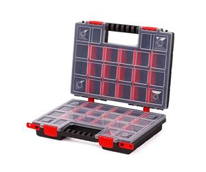 Mivos Double Sided Storage Box - 344 x 249 x 100 mm, 40 Adjustable Compartments for Accessories & Small Parts