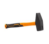 MIVOS Engineer's Hammer 2000g With 2K Fibreglass Handle - Forged Steel Head - Mounting Tool DIN 1041 - Black/Orange
