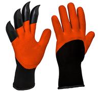 MIVOS Gardening Gloves with 4 Claws on the Right Hand - Waterproof Gloves for Gardening - Work Gloves for Men and Women - One Size Fits All - 1 Pair