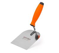 Mivos Mason's Trowel 120 x 128 mm Made of Stainless Steel with Rubber Handle - Stucco Trowel 120 mm - Rustproof - Soft Grip - Cleaning Trowel - Made in the EU