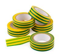 Mivos PVC Electrical Insulation Tape 19mm x 10m Green/Yellow 5 Rolls / Insulation Tape for Electrical Insulation / Waterproof and Flame Retardant Electrical Insulation Tape