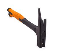 MIVOS Roofing Hammer 600 g Head Weight 2K Fibreglass Handle Carpenter's Hammer with Magnetic Nail Holder Claw Hammer with Fibreglass Anti-Vibration Handle and Forged Head DIN 7239, Black / Orange
