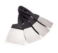 Mivos Set of 4 Stainless Steel Stucco Spatula/Universal Spatula for Scraping Paint or Wallpaper/Wall Painting Scrapers with Flexible Blades 40, 60, 80, 100 mm