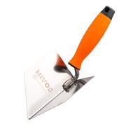 Mivos Stainless angle trowel 125 x 75 mm - Stainless steel inner corner trowel - Internal spatula with flexible handle for working interior angles of walls - MADE IN EU
