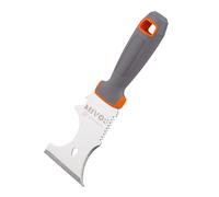Mivos stainless steel multifunctional spatula 10-in-1 - painting spatula with 75 mm blade width - multifunctional scraper with pickguard - paint scraper with non-slip grip - Made in EU