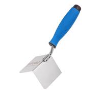 Mivos Stainless Steel Outdoor Corner Trowel - Rustproof Corner Trowel with Soft Rubber Grip - 80 x 60 mm - 90° Angle - Made in EU