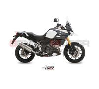 Mivv Oval Suzuki Dl V-strom 1000/xt 2014-20/v-strom 1050/xt 2020-24 S.042.lx2 Homologated Slip On Muffler Silver Homologated unisex