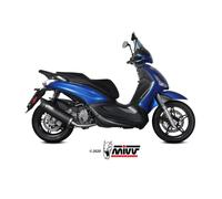 MIVV Full Exhaust MOVER MV.PG.0003.LV Black Stainless Steel for Piaggio Beverly 350 (2017-2020)