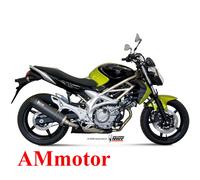 MIVV Slip-On Muffler Oval S.035.L3C - Carbon Cap, Homologated - Silver for Suzuki Gladius 2009-2015