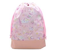 miwaki Bag03-L Gym Bag, Girls, Drawstring Bag, Large, Travel, Pouch, Gusset, Elementary School, Kindergarten, Nursery School, Name Tag Included, Made in Japan, Handmade, Piano Unicorn Pink, L
