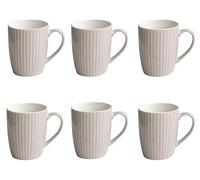 MIWARE 11 Ounce Porcelain Mugs, Set of 6 Coffee Mugs for Tea, Milk, Hot Cocoa, Greige Color