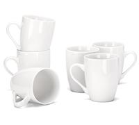 MIWARE 12 Ounce Porcelain Mugs, Set of 6, Tea and Coffee Mug Set, White