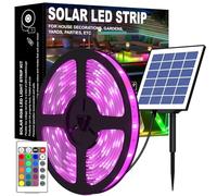 MIWATT 10M Solar LED Strip Lights Outdoor,Solar Powered RGB LED Strip SMD 3535 LED Rope Lights