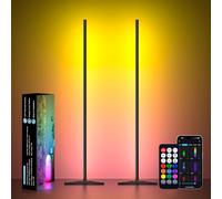 MIWATT 2PCS Corner Floor Lamp - Smart RGB LED Corner Lamp with App and Remote Control, 16 Million Colors & 68+ Scene, Music Sync, Timer Setting -for Living Rooms, Bedrooms, and Gaming Rooms