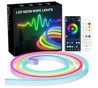 MIWATT RGB+IC LED Strip Lights, Music Sync Flexible Neon Rope Lights Color Changing, Control with App/Remote Multiple Modes IP67 Waterproof LED Neon Lights for Bedroom Indoor Outdoor Decor