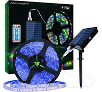 MIWATT Solar Strip Lights, 10m, Blue Outdoor Rope Light with Remote Control Timer PVC Tube Cover Lights Strip Waterproof for Bedroom Garden Patio Pool Christmas Decoration