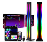 MIWATT Ultra Slim LED Ambient Light Bar, 2 Pack Smart RGB Gaming Lamp Lighting Accessories, Metal Aluminium Housing with App Control and Music Sync Rhythm Mode, Warm Mood for Desktop Gaming, PC