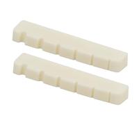 Miwayer 4/5/6 String Electric Bass Bone Bridge Nut Flat Bottom Pre-Slotted Made of Real Bone (6S 52X6X9.3/8 2pack)