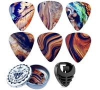 Miwayer Guitar Picks-Medium, 6 Pack Art Cool Guitar Pick In Metal Box W/Black Pick Holder, Unique Gift For Bass, Electric & Acoustic Guitars Lovers (Desert)