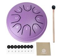 Miwayer Steel Tongue Drum 4.5 Inch 8 Notes Rain Chime Drum for Outside Garden Chakra Drum Rain Drum for Musical Education Camping Entertainment Meditation Yoga Chakra (Lavender, 4.5 Inch 8 Notes)