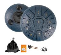 Miwayer Steel Tongue Drum, 6 Inch 11 Notes, Rain Chime Drum for Garden, Chakra Drum for Music Education, Camping, Entertainment, Meditation, Yoga (Navy Blue, 6 Inch 11 Notes)