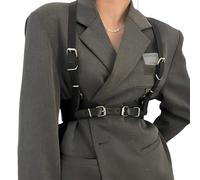 Miwcff Leather Harness for Women Waist Punk Belt Fashion Body Chain Goth Adjustable Body Corset Accessories for Party Dating, 29"-37", Large