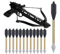 MIWEITOO Enhance Your Crossbow Experience with 6.3 Inch Aluminum Crossbow Bolts Arrows - 24 Pack for Target Practice and Small Game Hunting (Color : Gold+Black)